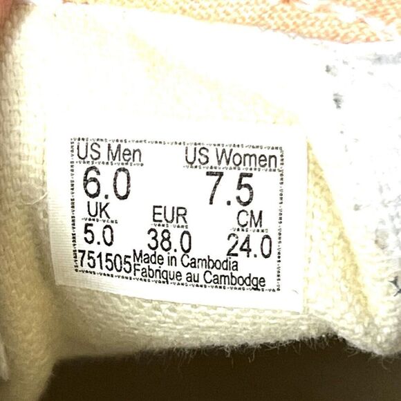 Vans Classic Slip On Skateboard Shoes Salmon Check Women's Sz 7.5 Sneaker Mens 6 - Picture 10 of 11